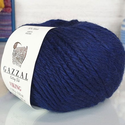 Пряжа Gazzal VIKING 4032 т.синий (4 мотка)