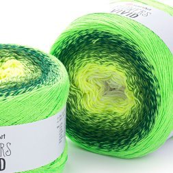 Пряжа Yarnart FLOWERS VIVID 508 салат/т.зел/лимон (2 мотка)