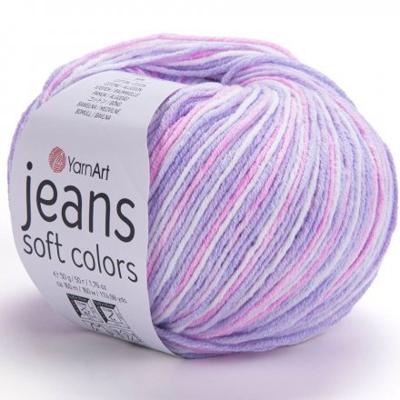 Пряжа Yarnart JEANS SOFT COLORS 6205 сирен/белый (10 мотков)