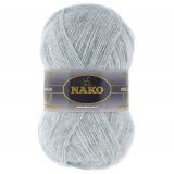 Пряжа Nako MOHAIR DELICATE 195-6128 св.серый меланж (5 мотков)