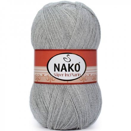 Пряжа Nako SUPER INCI NARIN 195 св.серый меланж (5 мотков)