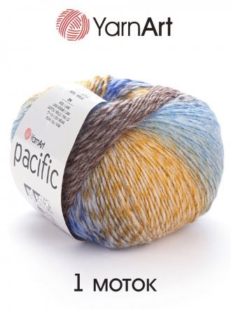 Пряжа Yarnart PACIFIC 309 джинс/желтый (1 моток)