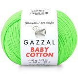 Пряжа Gazzal BABY COTTON 3427 яр.салат (5 мотков)