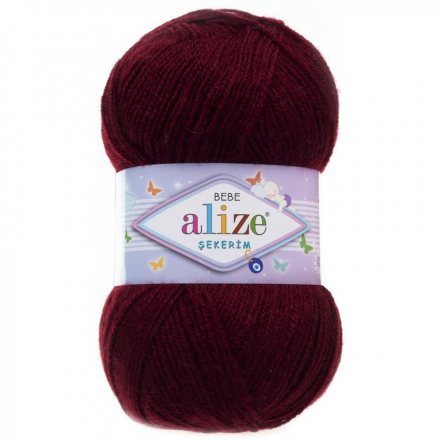 Пряжа Alize SEKERIM BEBE 57 бордо (5 мотков)
