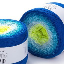 Пряжа Yarnart FLOWERS VIVID 510 василёк/бирюза/лимон (2 мотка)