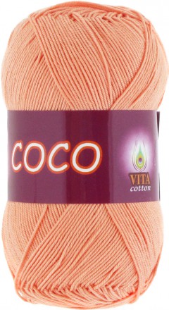 Пряжа Vita cotton COCO 3883 персик
