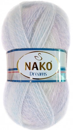 Пряжа Nako DREAMS 70064-62 голубой/сирень