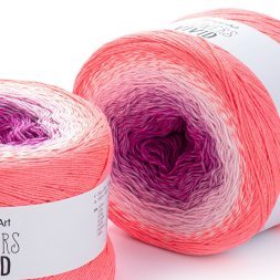 Пряжа Yarnart FLOWERS VIVID 511 коралл/бел/фуксия (2 мотка)