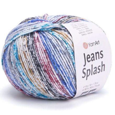Пряжа Yarnart JEANS SPLASH 942 сине/серый принт (5 мотков)