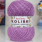 Пряжа M&amp;h KOLIBRI ХЛОПОК КЛАССИК 048 лиловый (2 мотка)