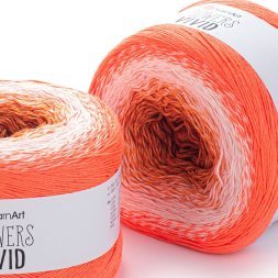 Пряжа Yarnart FLOWERS VIVID 512 лосось/бел/корица (2 мотка)
