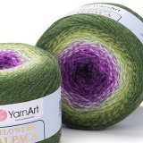Пряжа Yarnart FLOWERS ALPACA 435 зелен/фиолет (2 мотка)