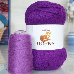 Пряжа M&amp;h НОРКА 008 фиалка (5 мотков)