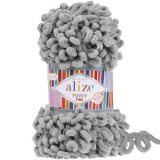 Пряжа Alize PUFFY FINE 302 серый (5 мотков)