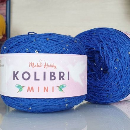 Пряжа M&amp;h KOLIBRI MINI 007 аквамарин с золотом (2 мотка)