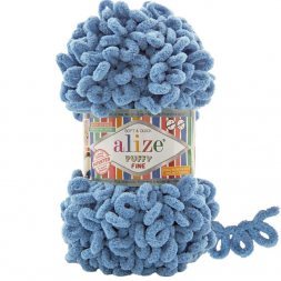 Пряжа Alize PUFFY FINE 374 св.джинс (5 мотков)