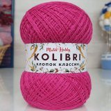 Пряжа M&amp;h KOLIBRI ХЛОПОК КЛАССИК 001 мальва (2 мотка)