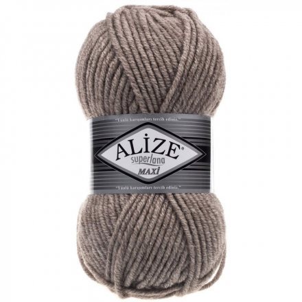 Пряжа Alize SUPERLANA MAXI 207 св.коричневый меланж (5 мотков)