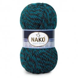Пряжа Nako SPORT WOOL 21341 мор.волна/маренго (5 мотков)