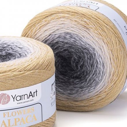 Пряжа Yarnart FLOWERS ALPACA 411 песочный/сер (2 мотка)