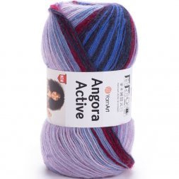 Пряжа Yarnart ANGORA ACTIVE 855 бел/синий/красн (5 мотков)
