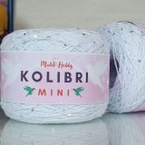 Пряжа M&amp;h KOLIBRI MINI 033 белоснежный с серебром (2 мотка)