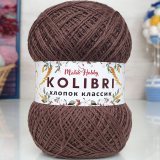 Пряжа M&amp;h KOLIBRI ХЛОПОК КЛАССИК 020 коричневый (2 мотка)