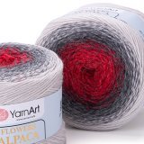 Пряжа Yarnart FLOWERS ALPACA 436 сер/красн (2 мотка)