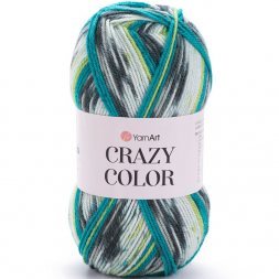Пряжа Yarnart CRAZY COLOR 166 изумруд принт (5 мотков)