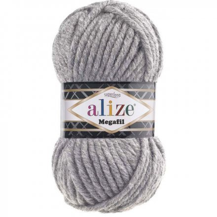 Пряжа Alize SUPERLANA MEGAFIL 21 серый меланж (5 мотков)