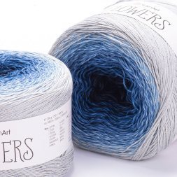 Пряжа Yarnart FLOWERS 271 т.синий/гиацинт/св.серый (2 мотка)