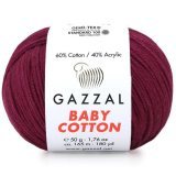 Пряжа Gazzal BABY COTTON 3442 бордо (5 мотков)