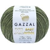 Пряжа Gazzal BABY WOOL XL 840 хаки (5 мотков)