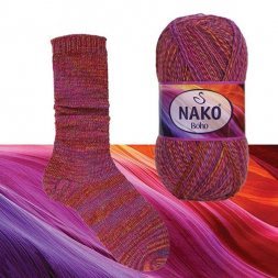 Пряжа Nako BOHO 87720 принт (5 мотков)