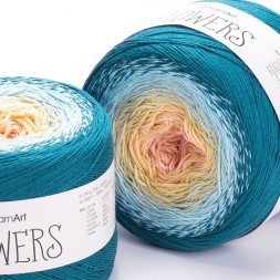 Пряжа Yarnart FLOWERS 270 м.волна/персик (2 мотка)