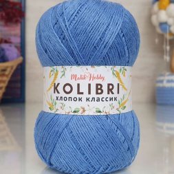 Пряжа M&amp;h KOLIBRI ХЛОПОК КЛАССИК 082 голубой (2 мотка)