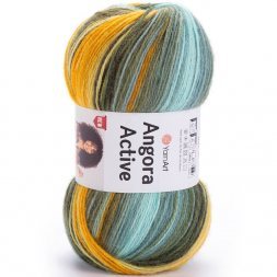 Пряжа Yarnart ANGORA ACTIVE 857 желто/оранж/хаки (5 мотков)