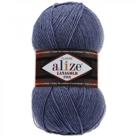 Пряжа Alize LANAGOLD FINE 203 джинс меланж (5 мотков)
