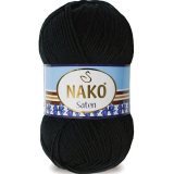 Пряжа Nako SATEN 100 217 черный (5 мотков)