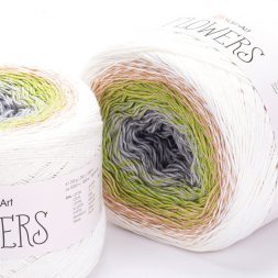 Пряжа Yarnart FLOWERS 274 серый/фисташка/персик (2 мотка)