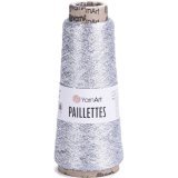 Пряжа Yarnart PAILLETTES 8001 серебряный (1 моток)