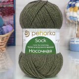 Пряжа Пехорка НОСОЧНАЯ 13 т.оливковый (10 мотков)