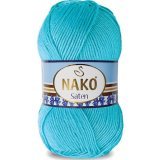 Пряжа Nako SATEN 100 3323 бирюза (5 мотков)