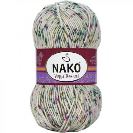 Пряжа Nako VEGA TWEED 32826 зелёнка (5 мотков)