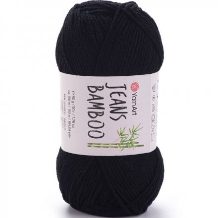 Пряжа Yarnart JEANS BAMBOO 135 черный (5 мотков)