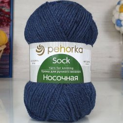 Пряжа Пехорка НОСОЧНАЯ 893 т.джинса (10 мотков)