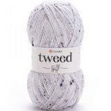 Пряжа Yarnart TWEED 220 белый (5 мотков)