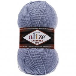 Пряжа Alize LANAGOLD FINE 221 св.джинс (5 мотков)