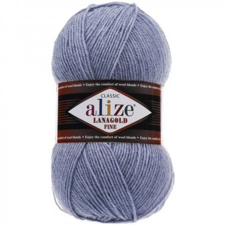 Пряжа Alize LANAGOLD FINE 221 св.джинс (5 мотков)