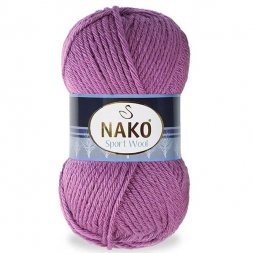 Пряжа Nako SPORT WOOL 1048 т.сух.роза (5 мотков)